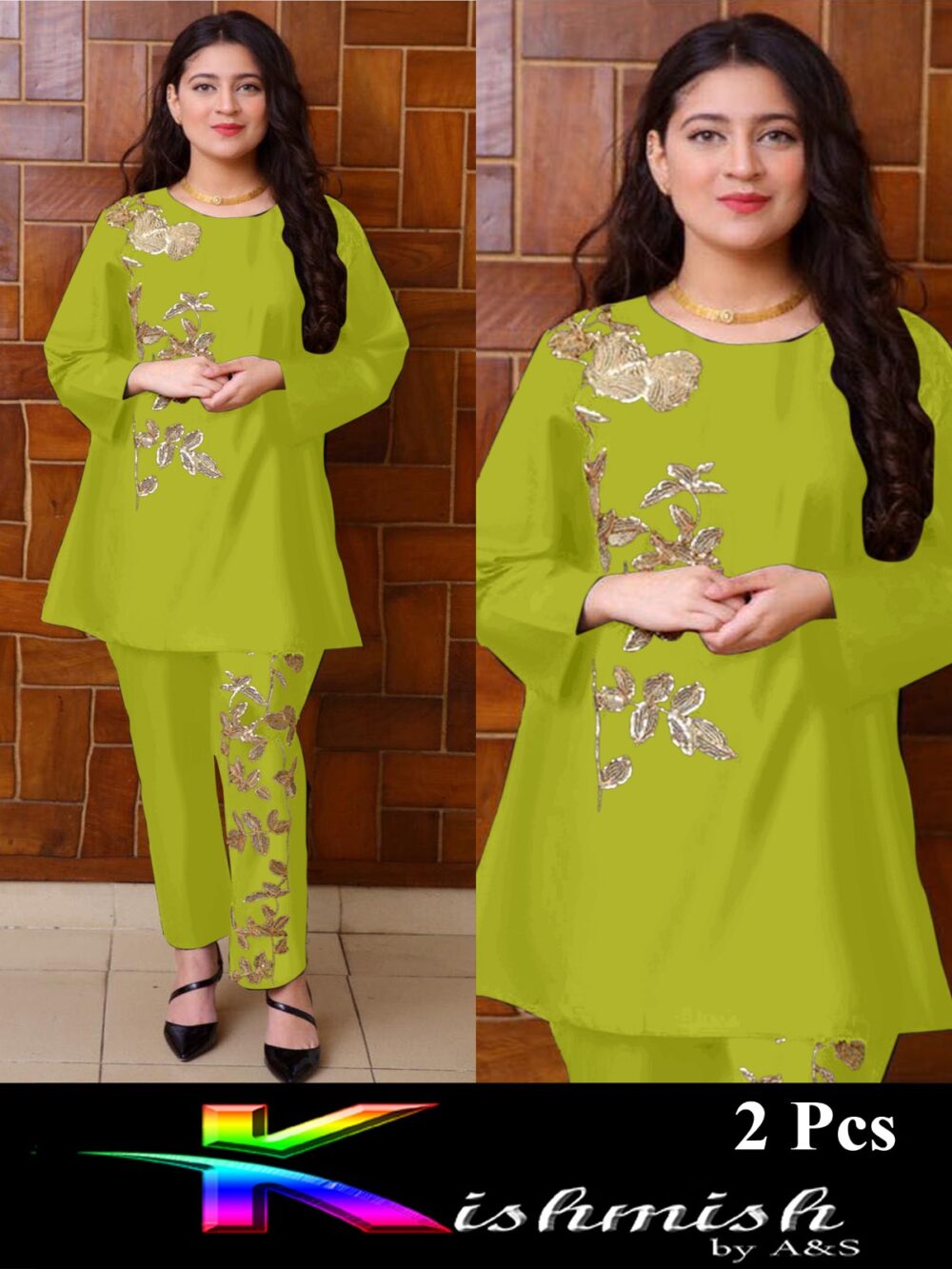 Embroidered 2 Piece Stitched Suit - Image 4