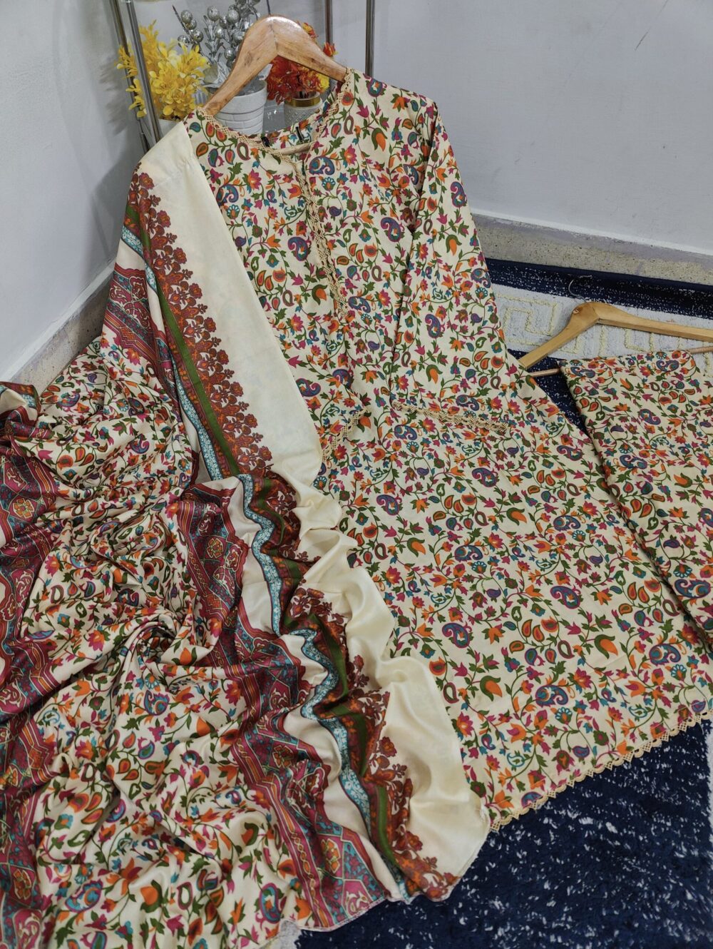 STITCHED PRINTED SWISS LAWN 3 piece Suit - Image 8