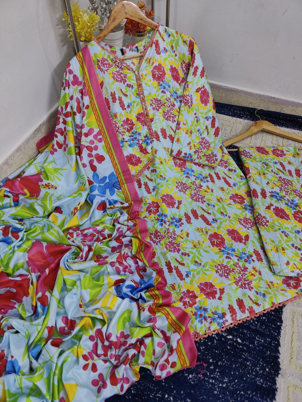 STITCHED PRINTED SWISS LAWN 3 piece Suit - Image 2
