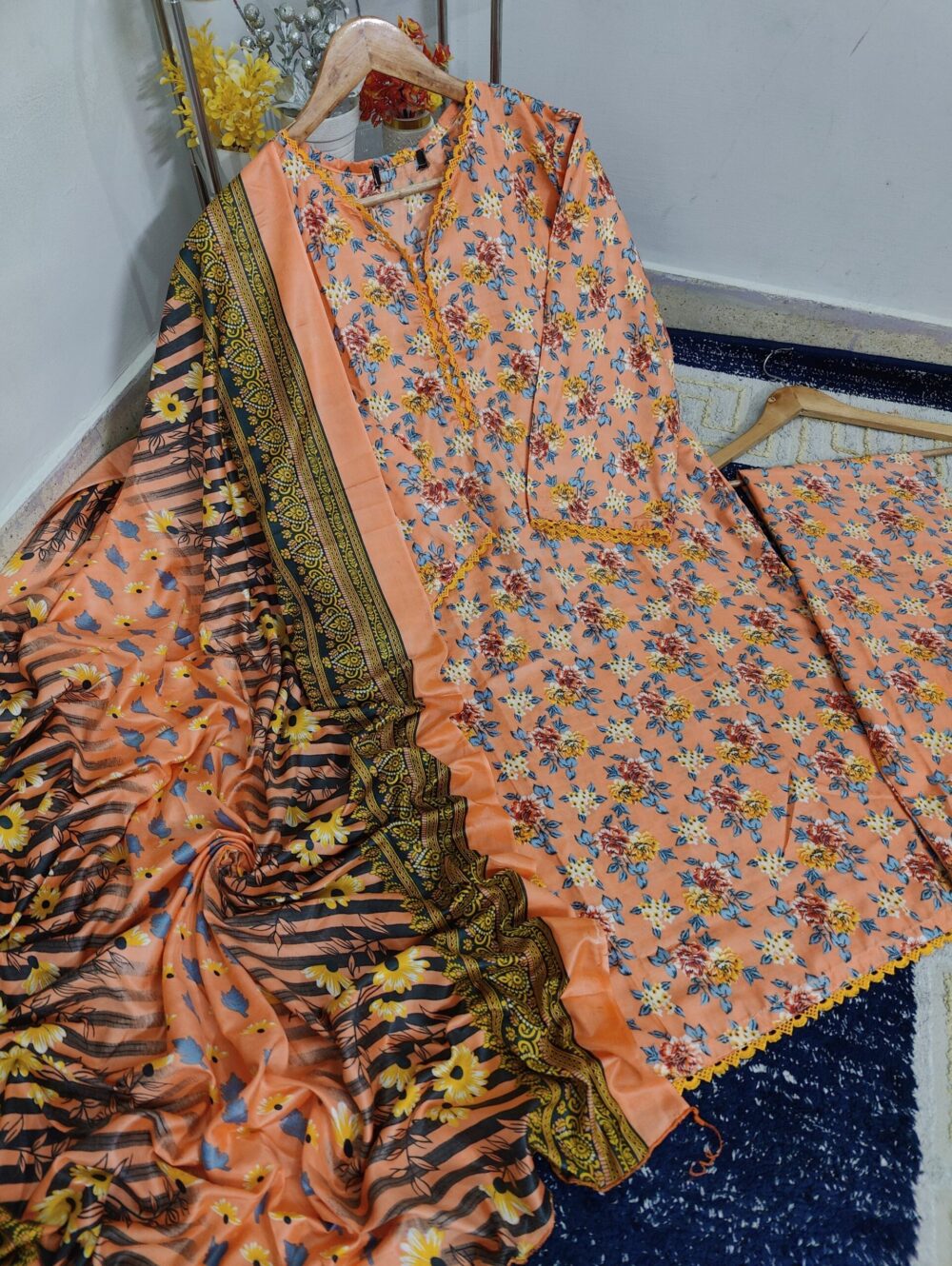 STITCHED PRINTED SWISS LAWN 3 piece Suit - Image 9