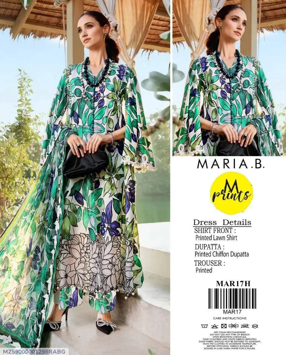 3 Pcs Women's Unstitched Printed Suit - Image 3