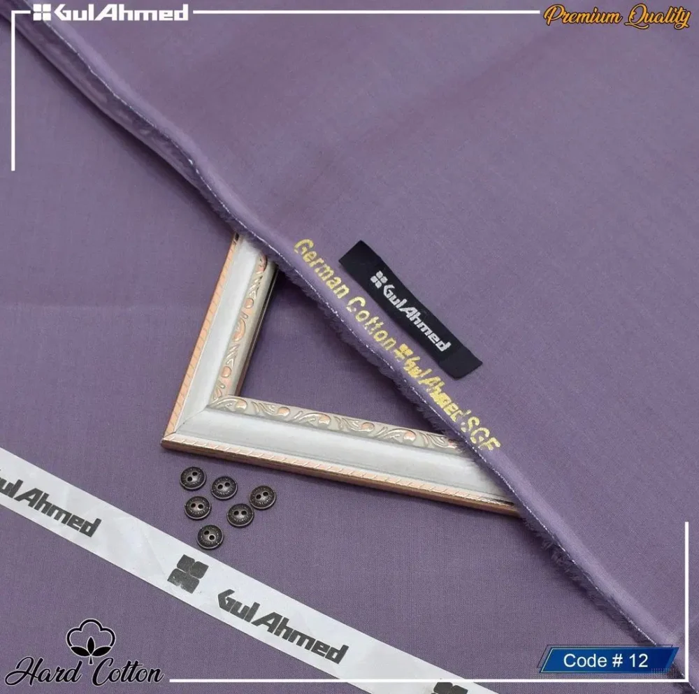 Men’s Unstitched Hard Cotton Plain Suit - Image 1