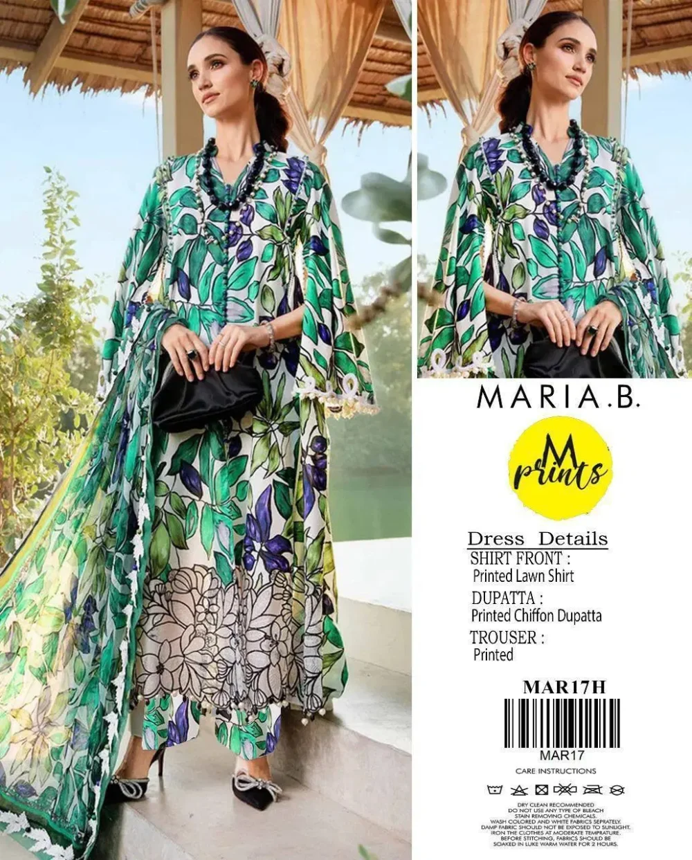 3 Pcs Women's Unstitched Printed Suit - Image 1